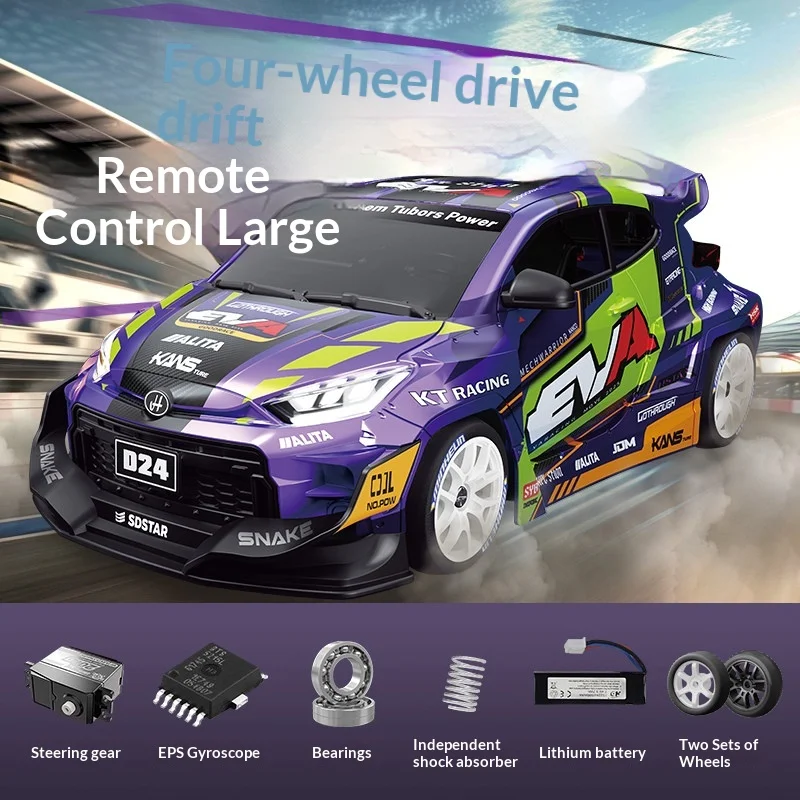 1:24 D24 4wd Professional Full Scale Mini Rc Drift Car With Eps Gyro Independent Suspension 2 Sets Tires For Kids Adults