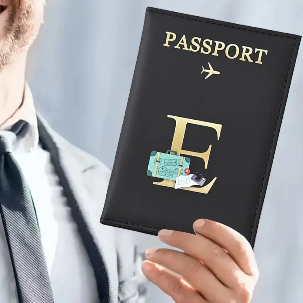 PU Leather Letter Travel Passport Cover Fashion 2024 New Women Passport Holder Case for Men Travel Credit Card Protector Cover