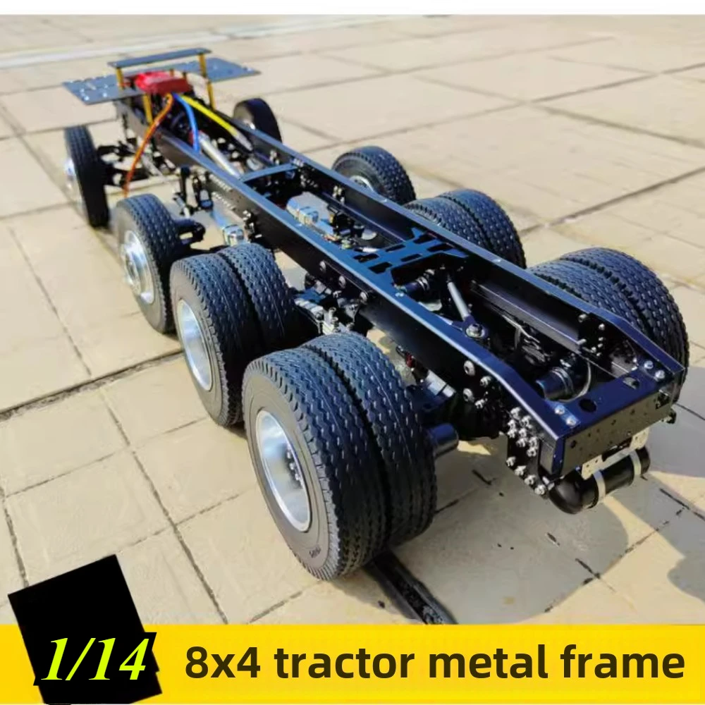 RC 8x4 Truck Metal Chassis 1/14 Heavy Duty Trailer Frame DIY Modification Parts for Tamiya Scania MAN Benz Actros