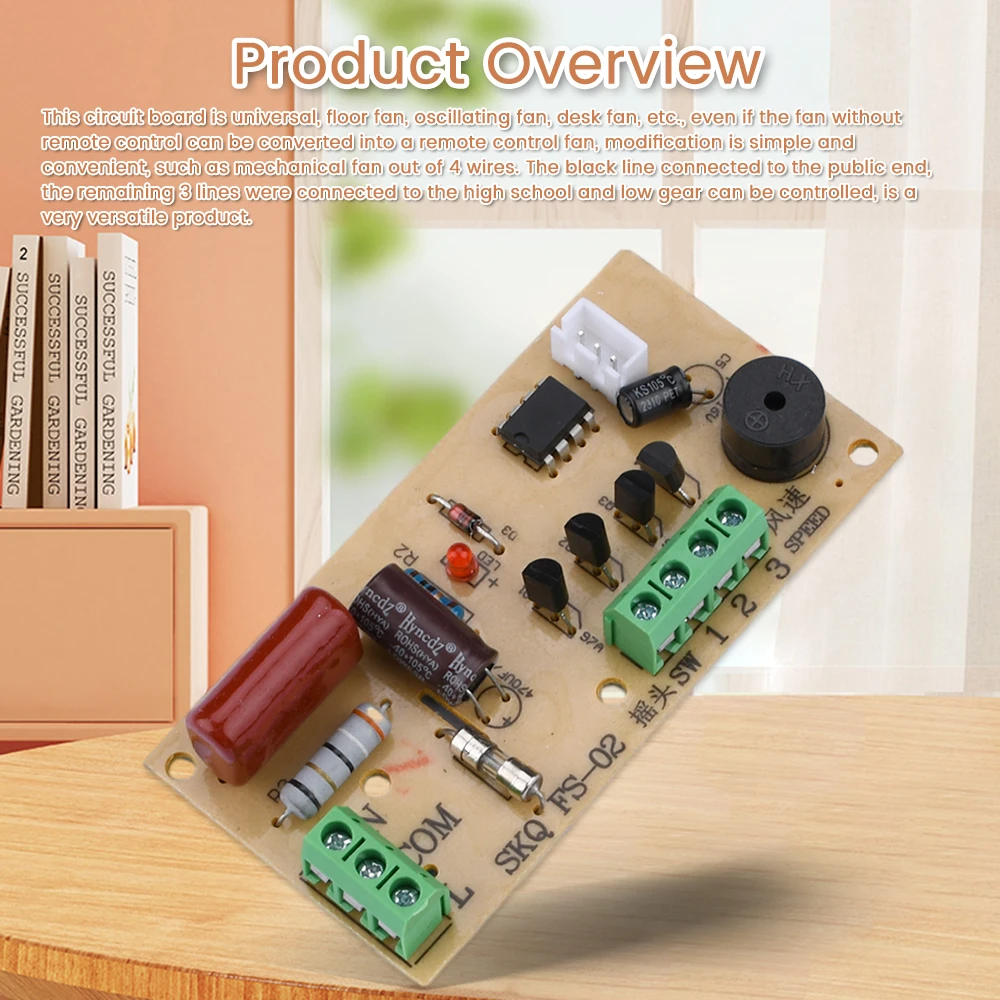 110V-240V Universal Fan Remote Control Modification Board Quad Output Floor Fan Circuit Board Control Board with Remote Control