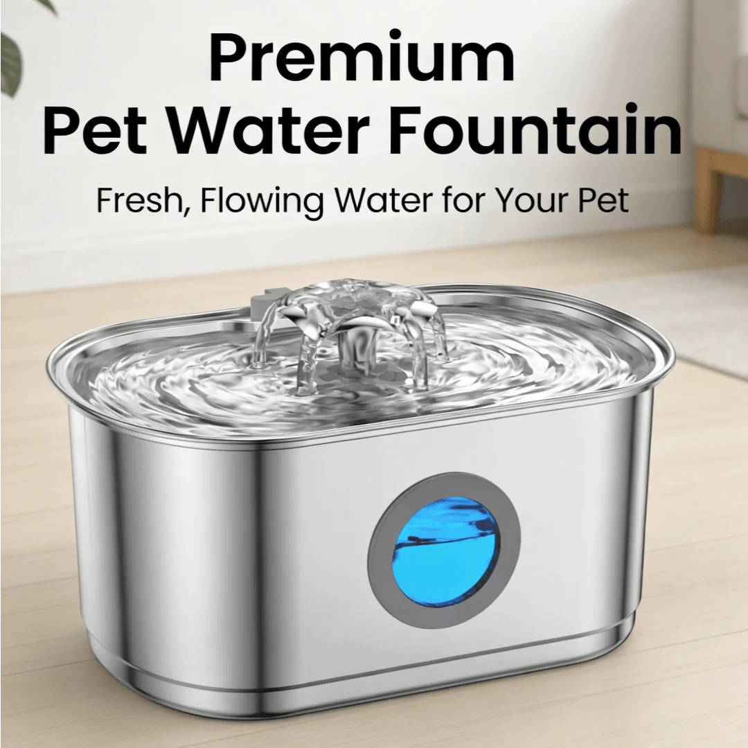 

Cat Water Fountain 3.2L Stainless Steel Water Dispenser Ultra-Quiet Dog Automatic Drinking Multi-stage Filter Gifts for Pets