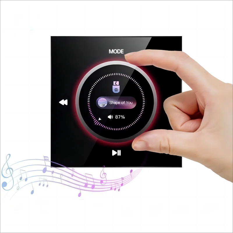 

2 Channel 25W HiFi Audio Blue-tooth Wall Amplifier for Smart Home Smart Background Music Host Home Audio Touch Screen with Knob