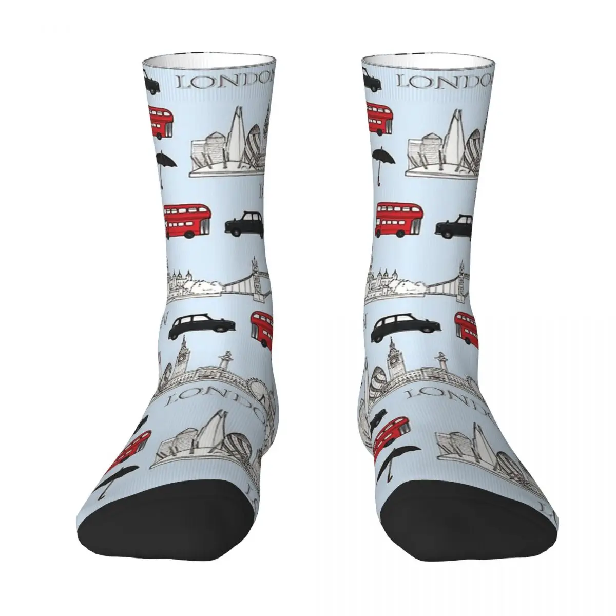 Bus London Skyline And Icons Men Women Socks Windproof Novelty Spring Summer Autumn Winter Stockings Gift