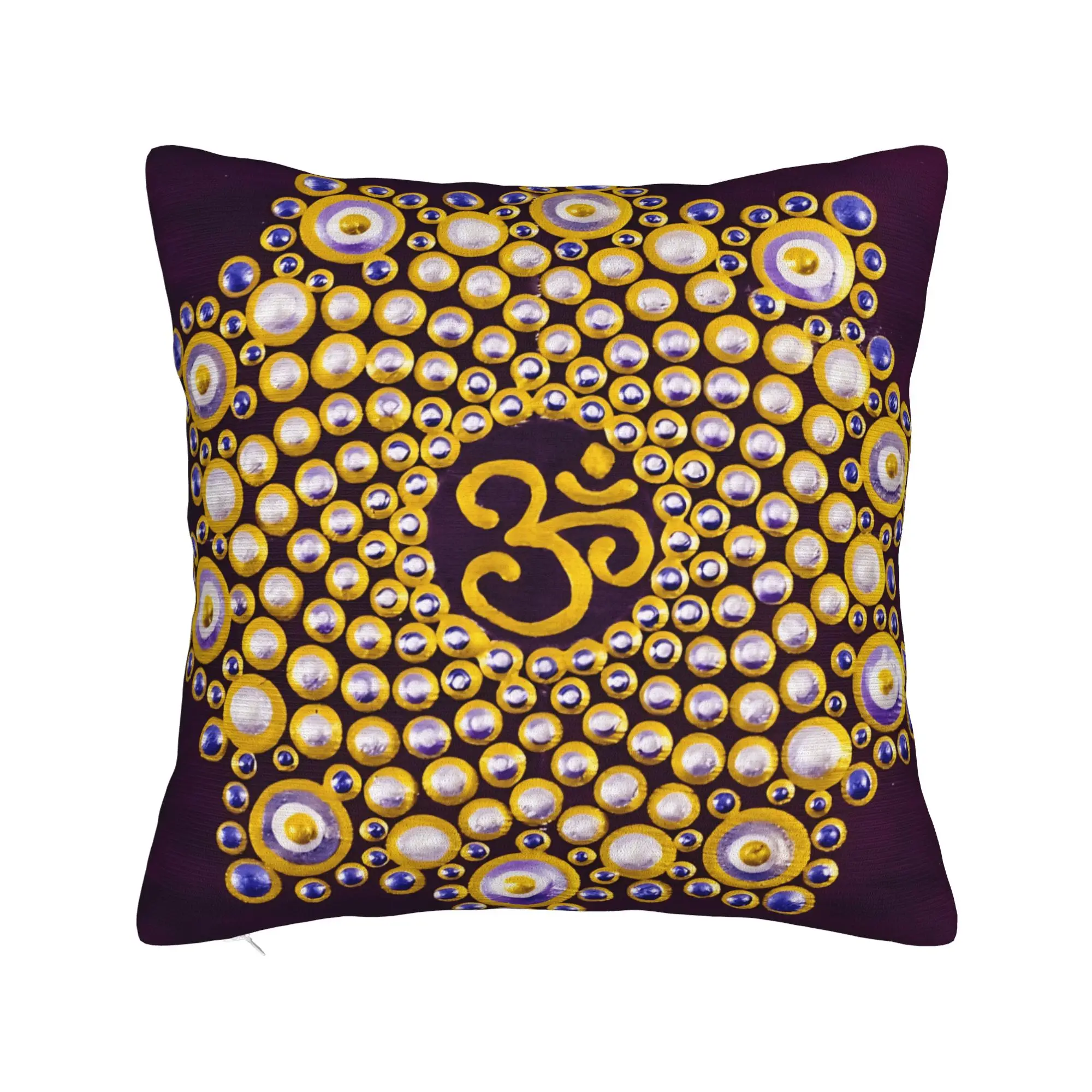 Luxury Golden Mandala Om Pillow Case  Graphic Pillow Cover For Living Room Sofa Funny Pillowcases