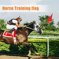 1 Piece of Retractable Horse Training System with Telescopic Pole and Hook - Heavy-Duty Red/White Flag with Quick-Release Mechanism Suitable for Equestrian, Dressage, and Show Jumping - Portable and Stable - Suitable for Beginners and Advanced Riders - Durable Structure with Green Hook and Clip Device for Easy Installation - Sturdy Metal Pole with Bright Red Training Flag, Ensuring Consistent Practice - Horse Tack, Equestrian Accessories 6