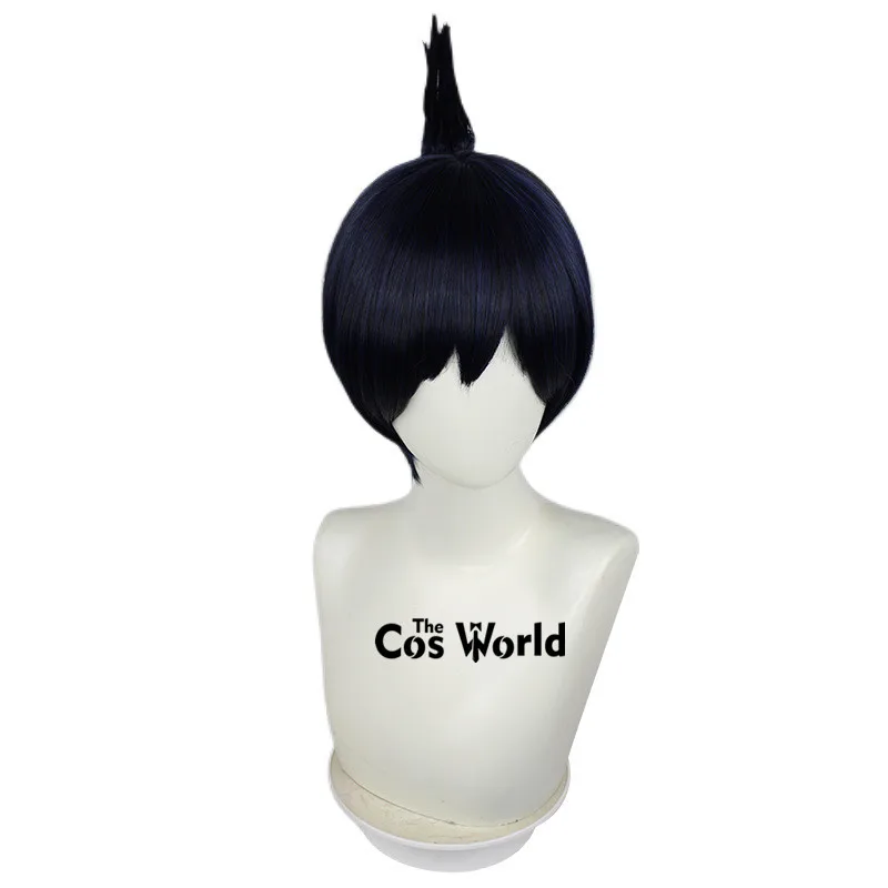 Motosserra homem hayakawa aki 30cm curto em linha reta anime cosplay perucas de fibra resistente ao calor cabelo sintético + peruca boné