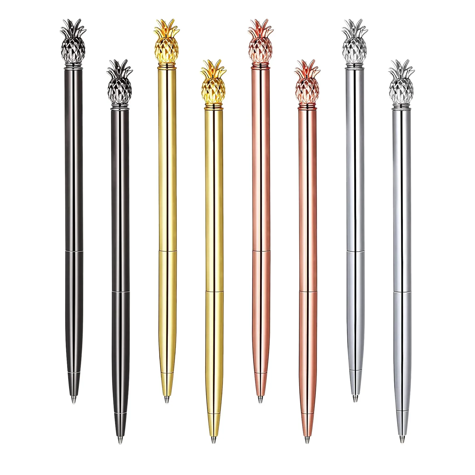 

8 Pcs Cute Ballpoint Pens with Black Ink, Bling Metal Gift Pen Office Party Decoration School Supplies for Women Girls