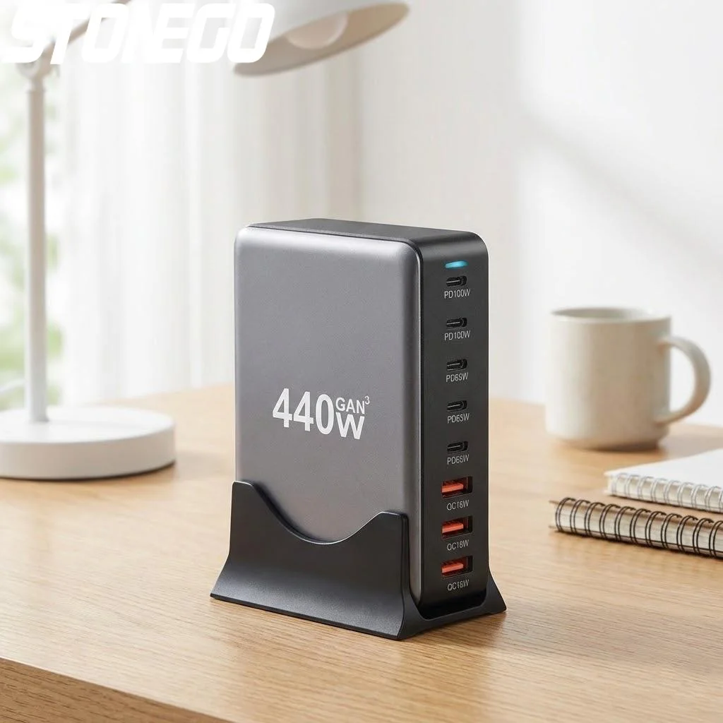 

440W 8 Port USB C Charger 100W Dual PD Fast Charging Station for MacBook Pro Air iPad iPhone 16 15 14 13 Pro Max