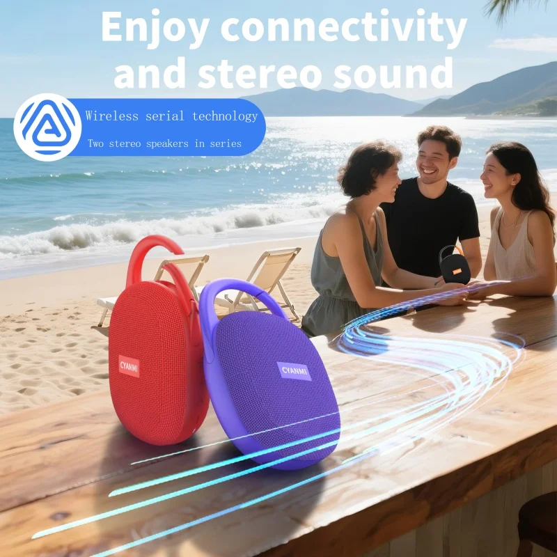 

CYANMI Ultra Portable Bluetooth 5.3 Speaker Outdoor Mini Speaker Multi-Speaker Connection IP67 Waterproof 12 Hour Playtime