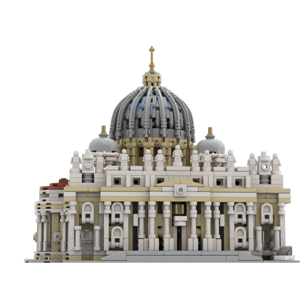 

MOC 1:800 Saint Peter's Basilica Building Blocks Medieval Street View Church Modular Model DIY Assemble Toys Gifts for Adult Kid