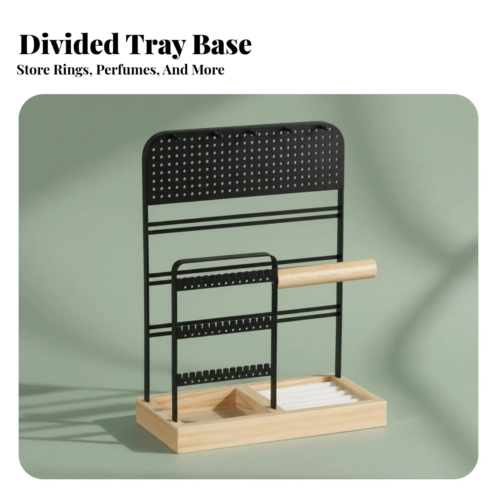 

Jewelry Display Stand Large Capacity Earring and Necklace Holder Earring Holder Rack with Tray Space Saving for Women, Dorm Room