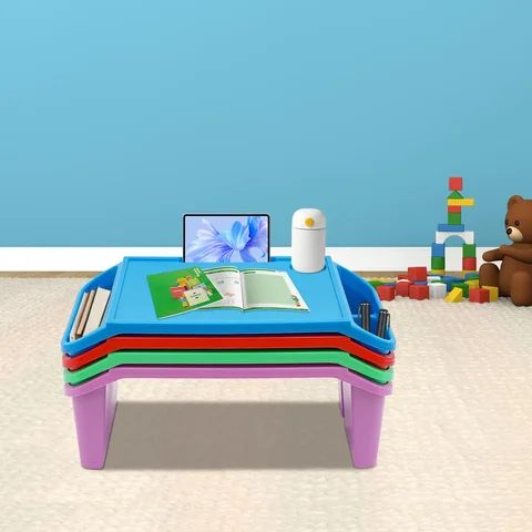 Разноцветный детский столик для игр: переносной столик 55 x 30 см с карманами для хранения — помощник для завтрака, творчества и домашних заданий таблица активности купить - №11