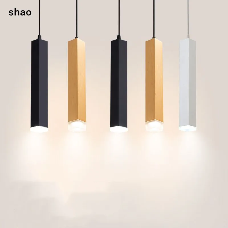 

Dimmable LED Pendant Lamp Long Tube lamp AC95-265V COB Kitchen Island Dining Room Shop Bar Decoration Cylinder Pipe Pendant 12W