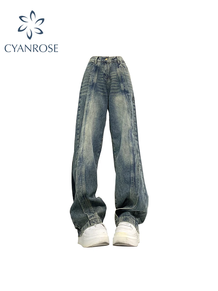 

Women Blue Jeans Baggy Vintage Streetwear High Waist Cowboy Pants Harajuku Denim Trousers 90s Y2k Trashy 2000s Japanese Clothes