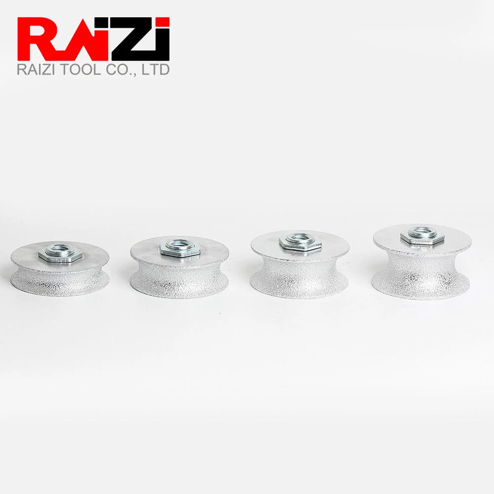 Raizi M14 Thread Vacuum Brazed Diamond Hand Profile Wheel For Marble Granite Ceramic Demi-bullnose Edge Profile Grinding Wheel