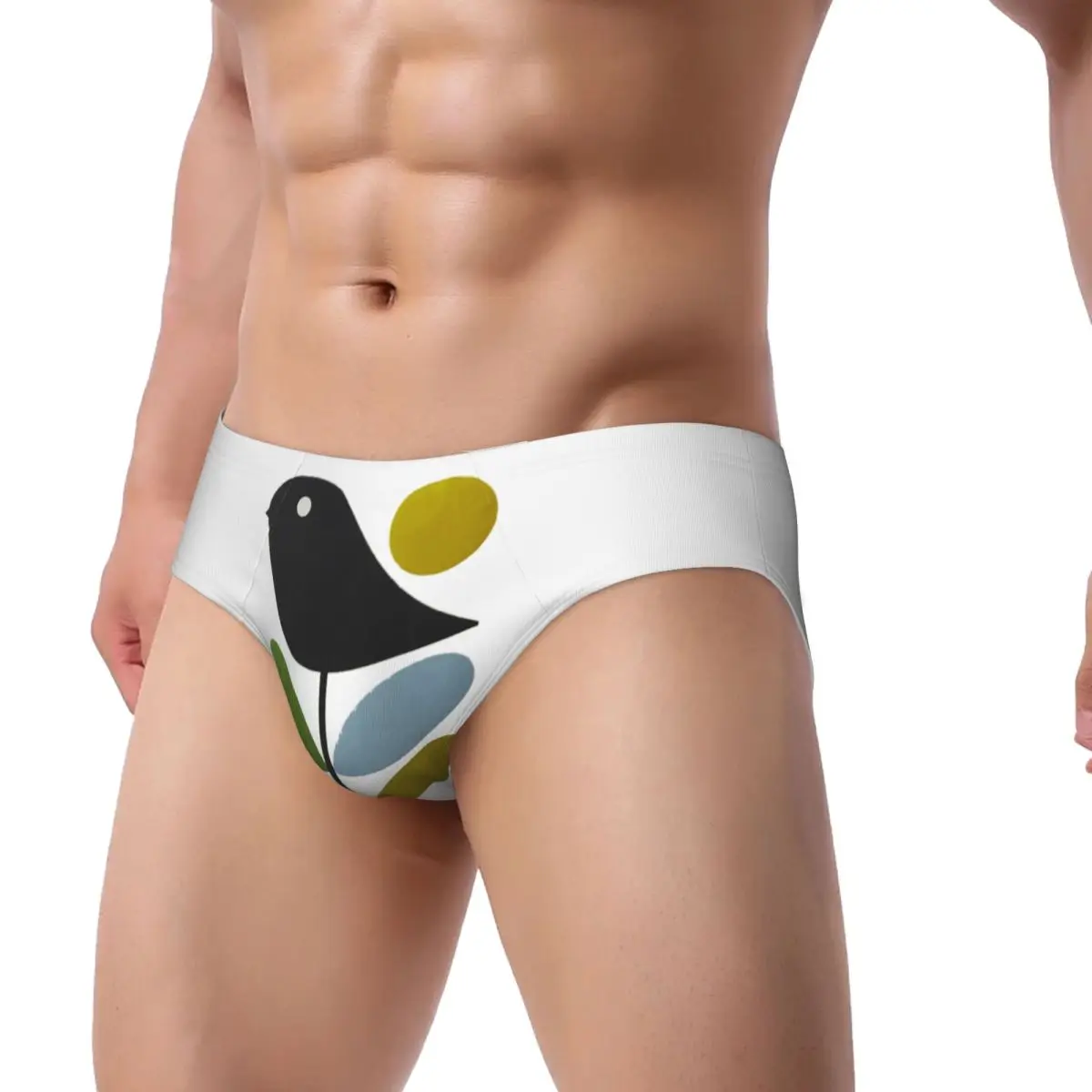 Custom Men's Orla Kiely Stem Bird Panties Underwear Male Soft Scandinavian Flower Geometric Briefs Underpants