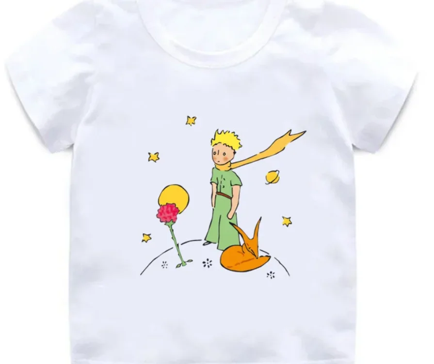 2024 Summer Kids T-Shirts Little Prince Art Printing Cute Cartoon Baby Boys T shirt Short Sleeve Children Tops Girls Clothes