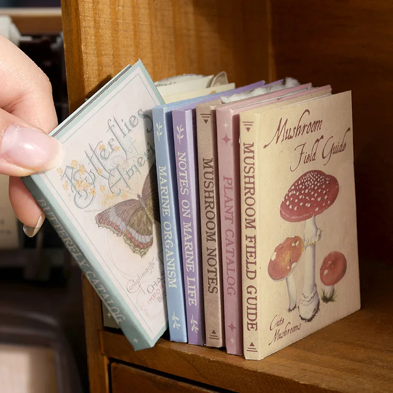 7pcs/lot Memo Pads Material Paper Mini Study Room Junk Journal Scrapbooking Retro Background Decoration Paper