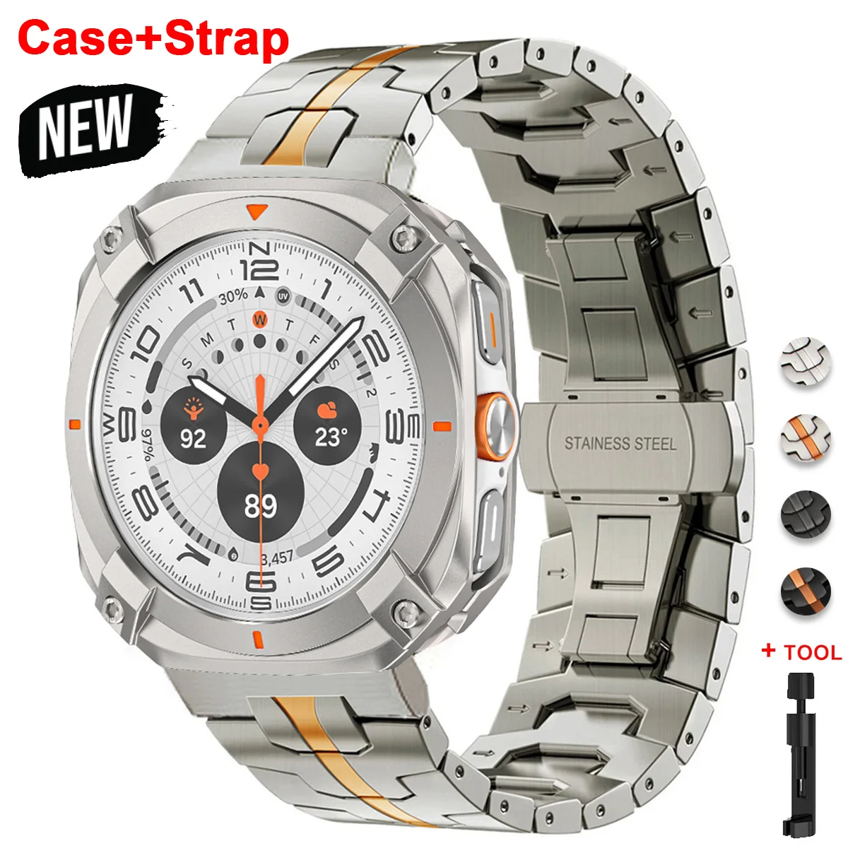 

Case+Strap For Samsung Galaxy Ultra 2025 Stainless Steel WatchBand Metal Cover Screen Protector for Galaxy Ultra 47 Men Bracelet