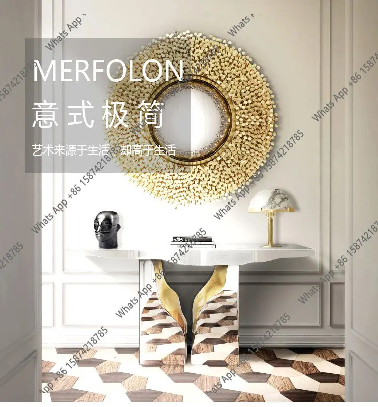 J Italian Entrance Table Designer Model House Entrance Door Personality Simple Modern Stainless Steel Entrance Table