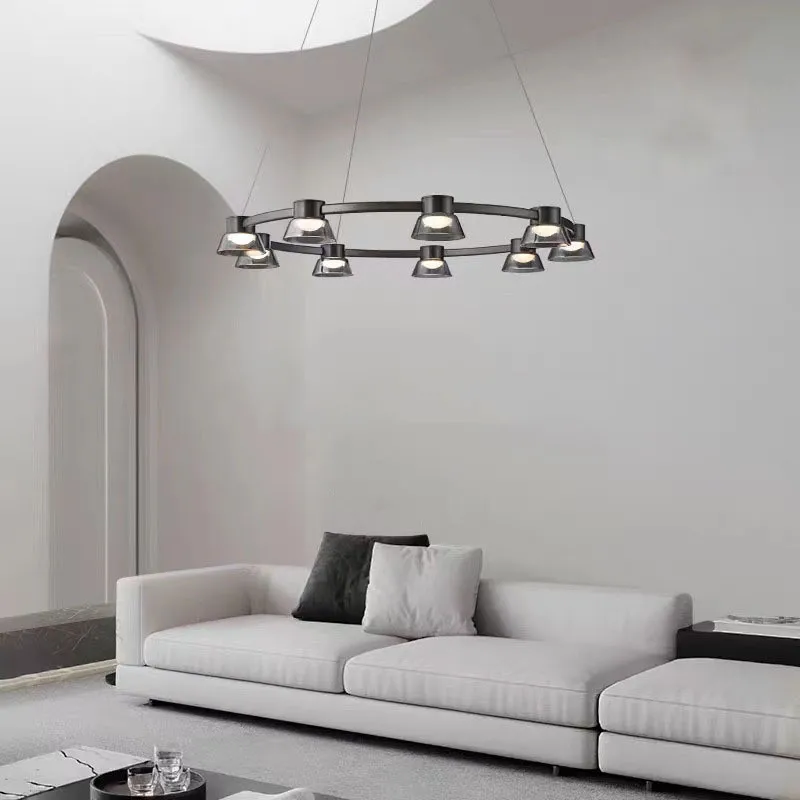 Scandinavian style modern chandelier, creative glass design, home villa restaurant warm white 3000K simple hanging