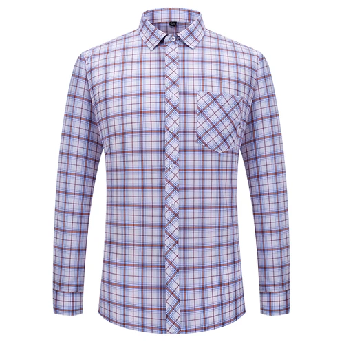 Imagen 2 del producto Camisas a cuadros para hombre, camisa a cuadros de algodón de manga larga, moda Formal, fina, suave, clásica, básica, informal, ropa masculina 6XL 5XL, novedad de 2024