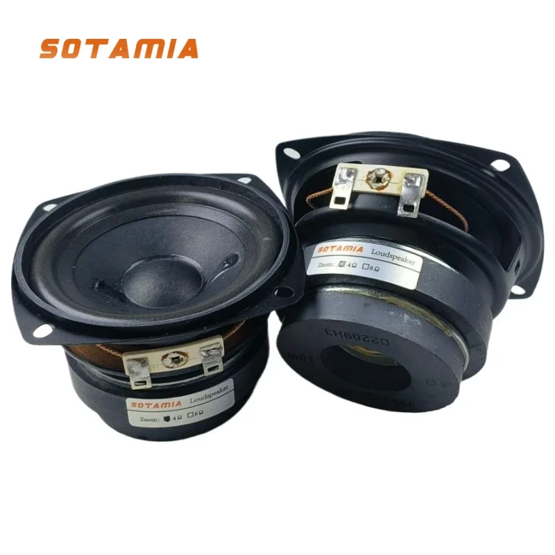 SOTAMIA 2Pcs 3 Inch Full Range Speaker 4 Ohm 10W Audio Portable Bluetooth Speaker Hifi Music Home Theater Loudspeaker Bookshelf