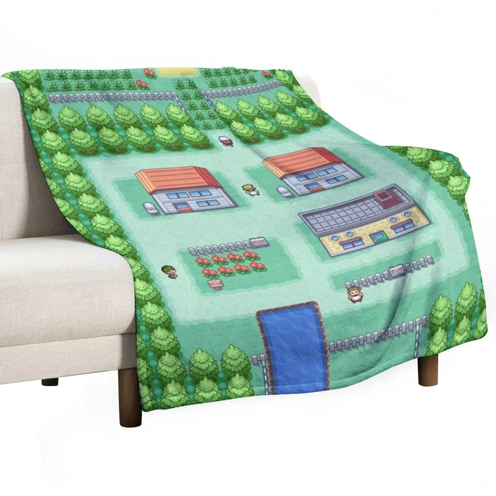 

Dreams of Pallet Town (Leaf) Throw Blanket warm winter blankets ands Vintage Blankets