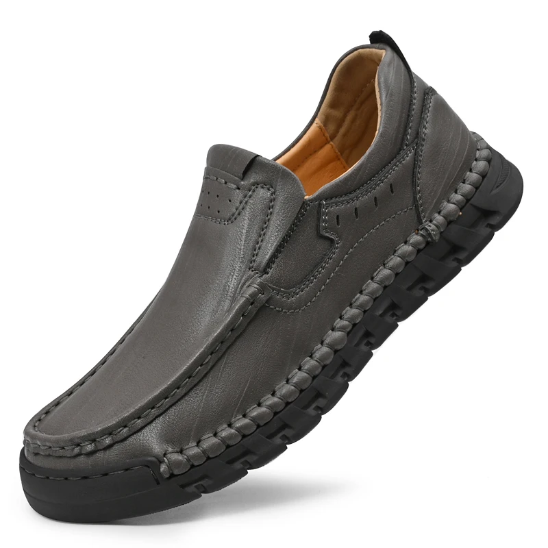 

Men's Casual Shoes Hand-sewn Slip-on Simple Lightweight And Comfortable Sneakers Commuting Shoes Rubber Anti-Slip Sole