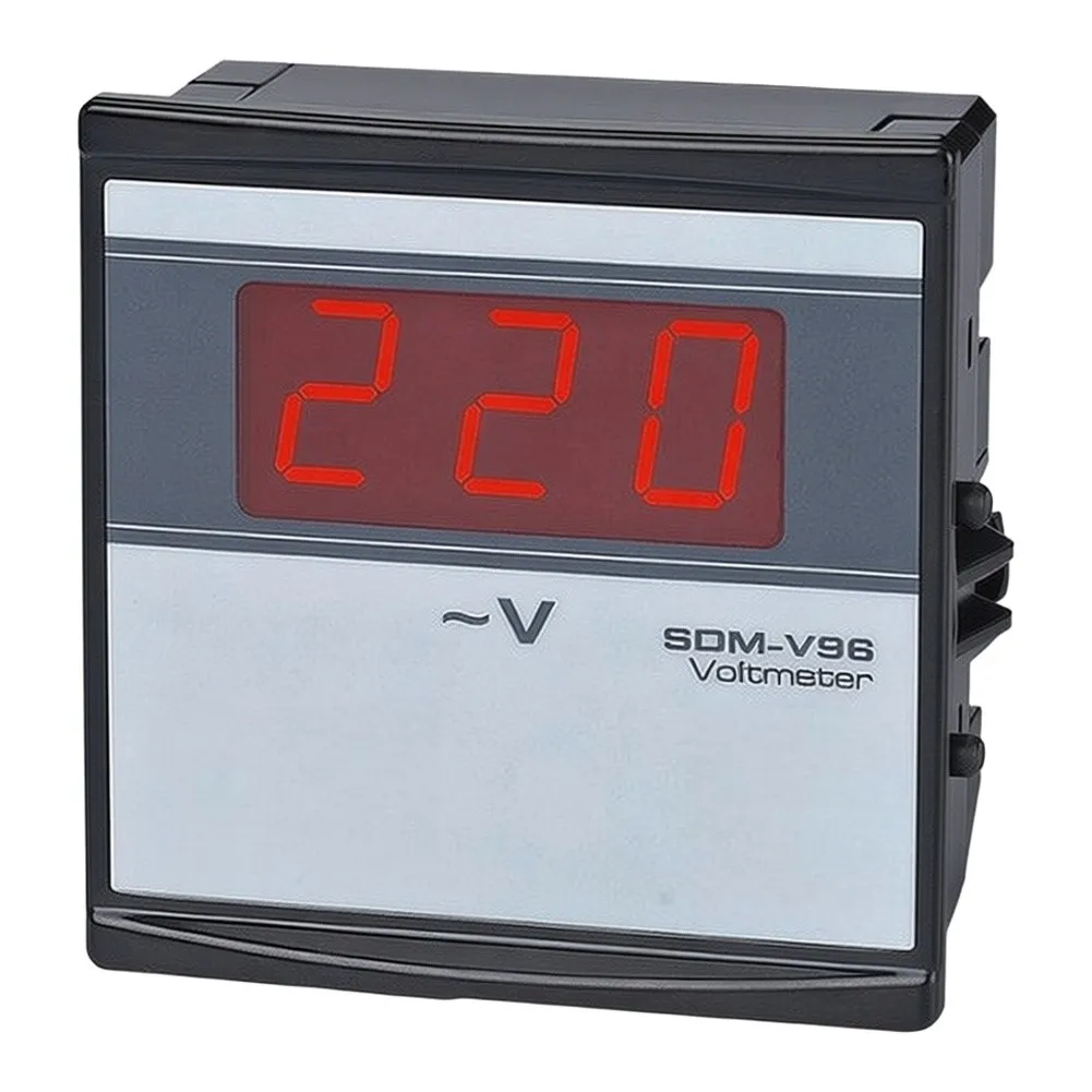For SDM For V96 Compatible Digital AC Voltmeter 0-500V Panel Mount Voltage Monitor IP41 Rated Plastic Metal Housing