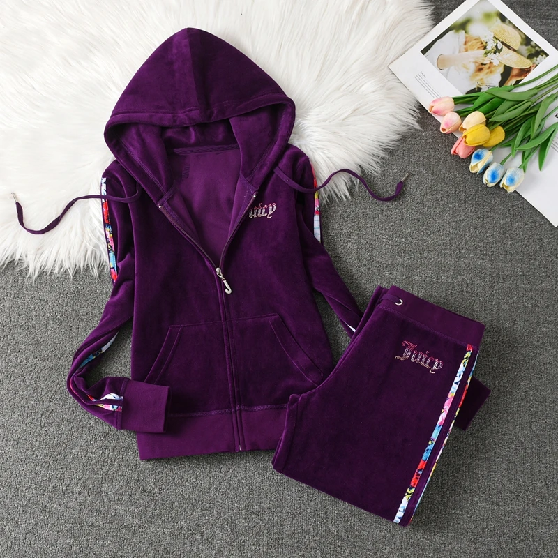 2025 Fashion Brand Casual Women\'s Suits Spring Autumn Outdoor Velvet Women Tracksuits Hooded Collar Jogging Suit