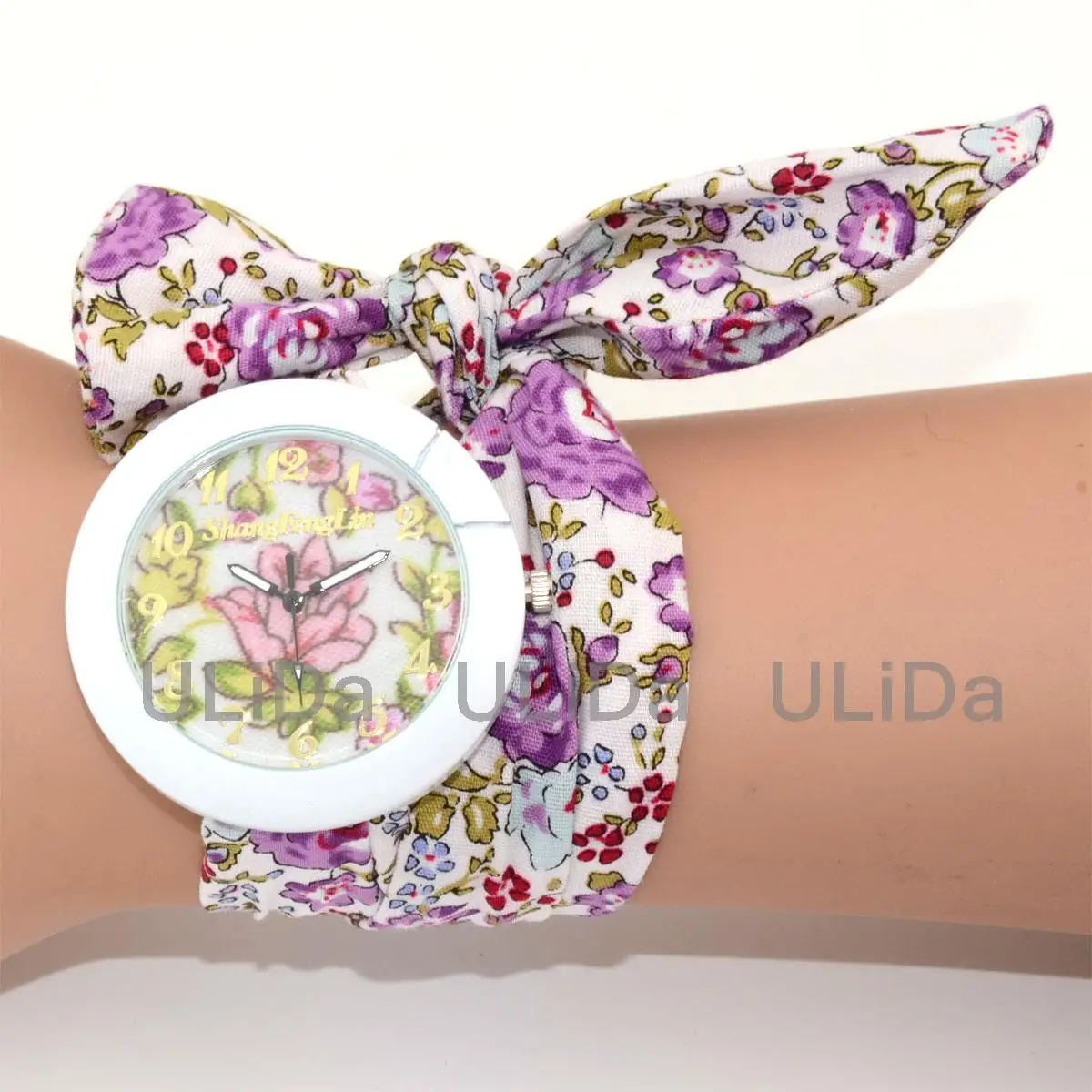 2025 new Flowers Watches Floral Pattern Ribbon Strap Crystal Quartz Watch Women Wristwatches Ladies Casual Analog Relogio