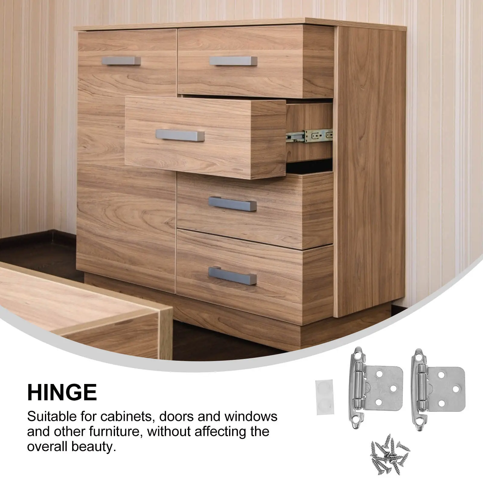 6 Pcs Cabinet Hinge Black Hinges Inset Brushed Nickel Overlay Hardware Automatic Kitchen Door Soft Close