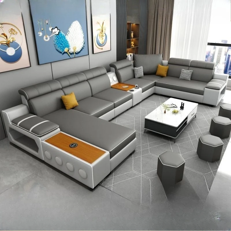 Cat scratching skin leave-in technology cloth living room sofa size apartment combination multi-functional fabric sofa wood