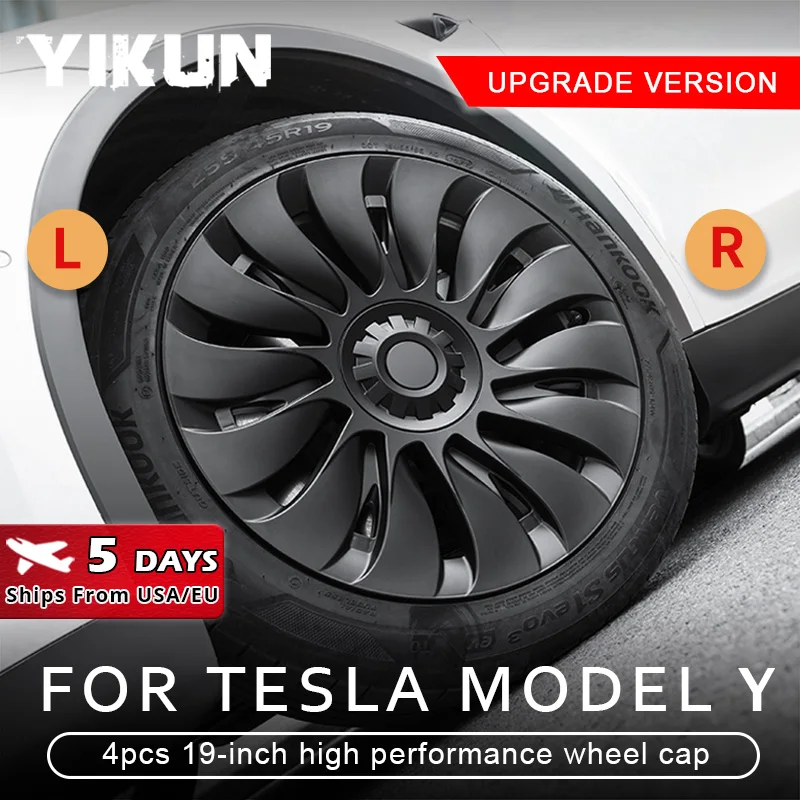 

4PCS Hub Cap for Tesla Model Y 19 Inch Wheel Caps Performance Automobile Replacemen Hubcap Full Rim Cover Accessories 2024 2023