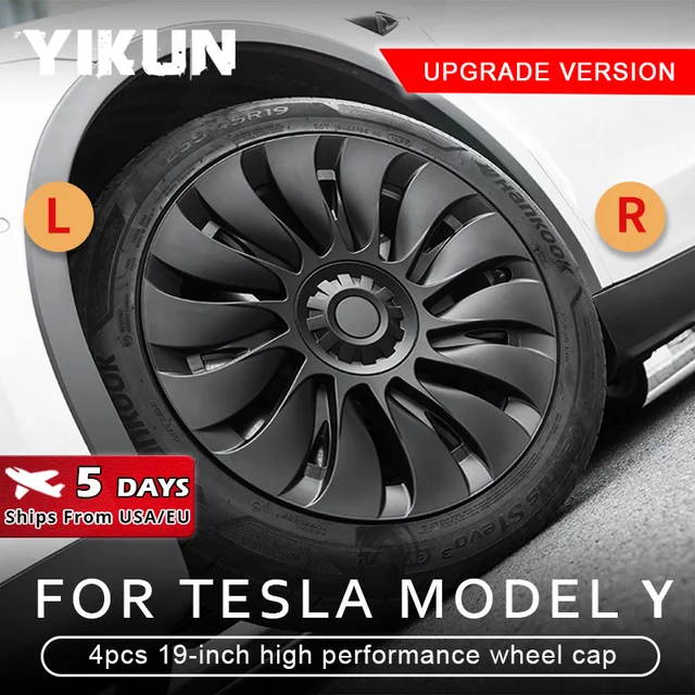 4PCS Kołpak piasty do Tesla Model Y 19-calowe kołpaki do kół Wydajne samochodowe kołpaki z pełną felgą Akcesoria 2024 2023