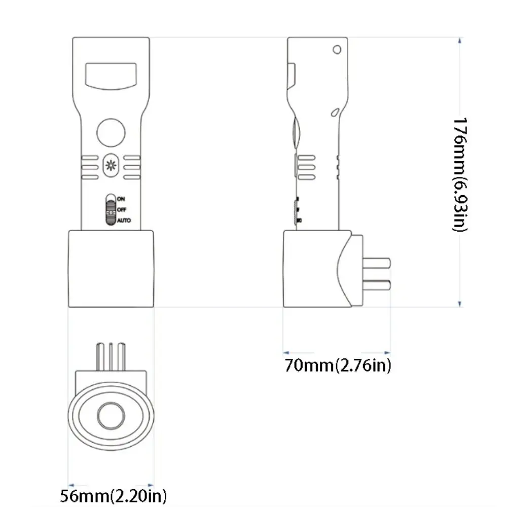 Lanterna portátil com dim automática 4000K RGB Sensor do anoitecer ao amanhecer Sensor de movimento Luz noturna Plug In Design Função 2 em 1