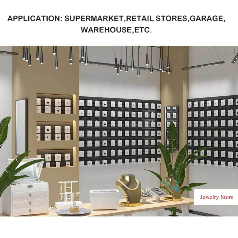 Custom.Kainice Slat Wall Shoe Display Backsplash Heavy Duty Wall Organizers لوحة حائط سوداء من مادة PVC