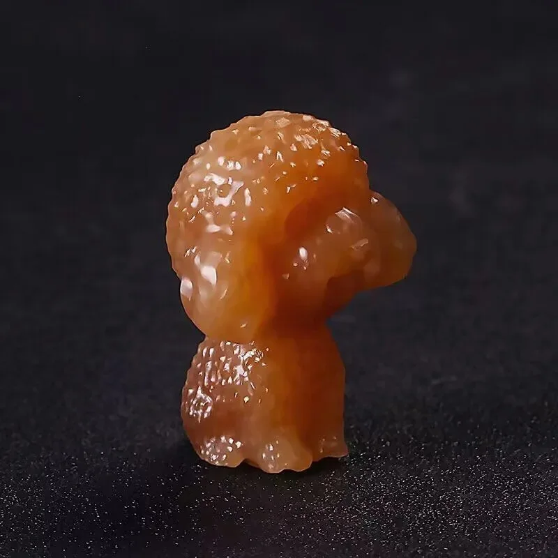 Natural Jade Stone Dog Statue Ornament Home Decoration Accessories For Living Room Miniature Decorations Crafts Teddy Statue