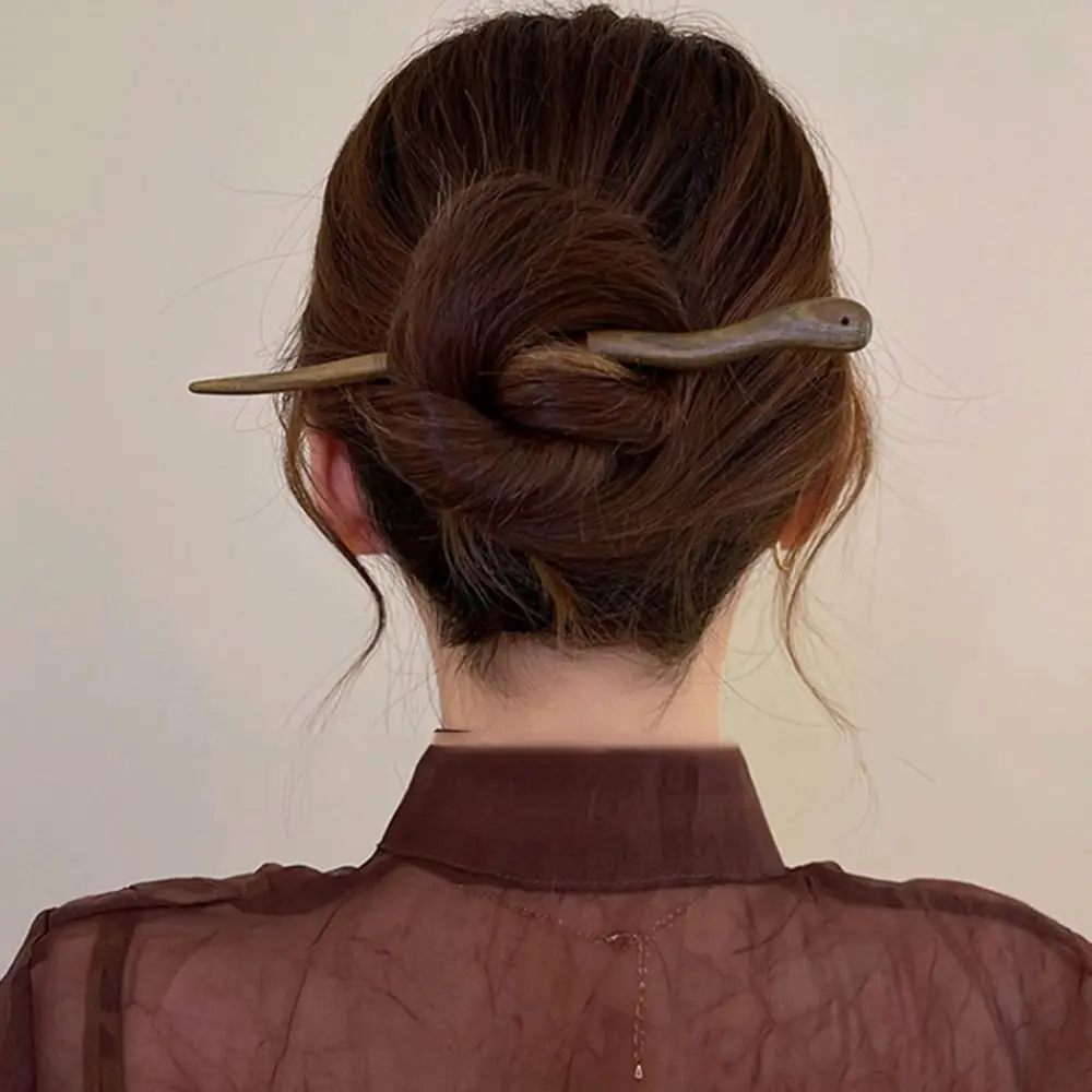 Chinese Style Elegant Wood Hair Stick For Women Girl Hairpins Simple Hair Fork Vintage Hanfu Cheongsam Headwear Hair Accessories