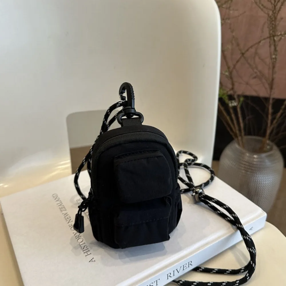 

Nylon Hanging Neck Coin Purse Korean Style Multifunction Lanyard Crossbody Bag Hip Hop Mini Wallet Lipstick Earphone Bag