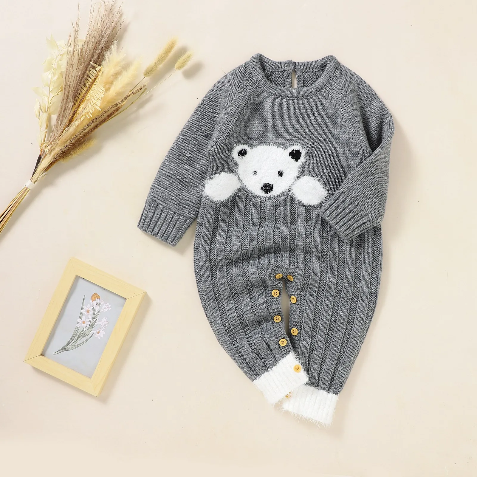 Baby Rompers Knitted Spring Autumn Long Sleeve Newborn Infant Boys Girls Jumpsuits Playsuits One Pieces Winter Children Overalls