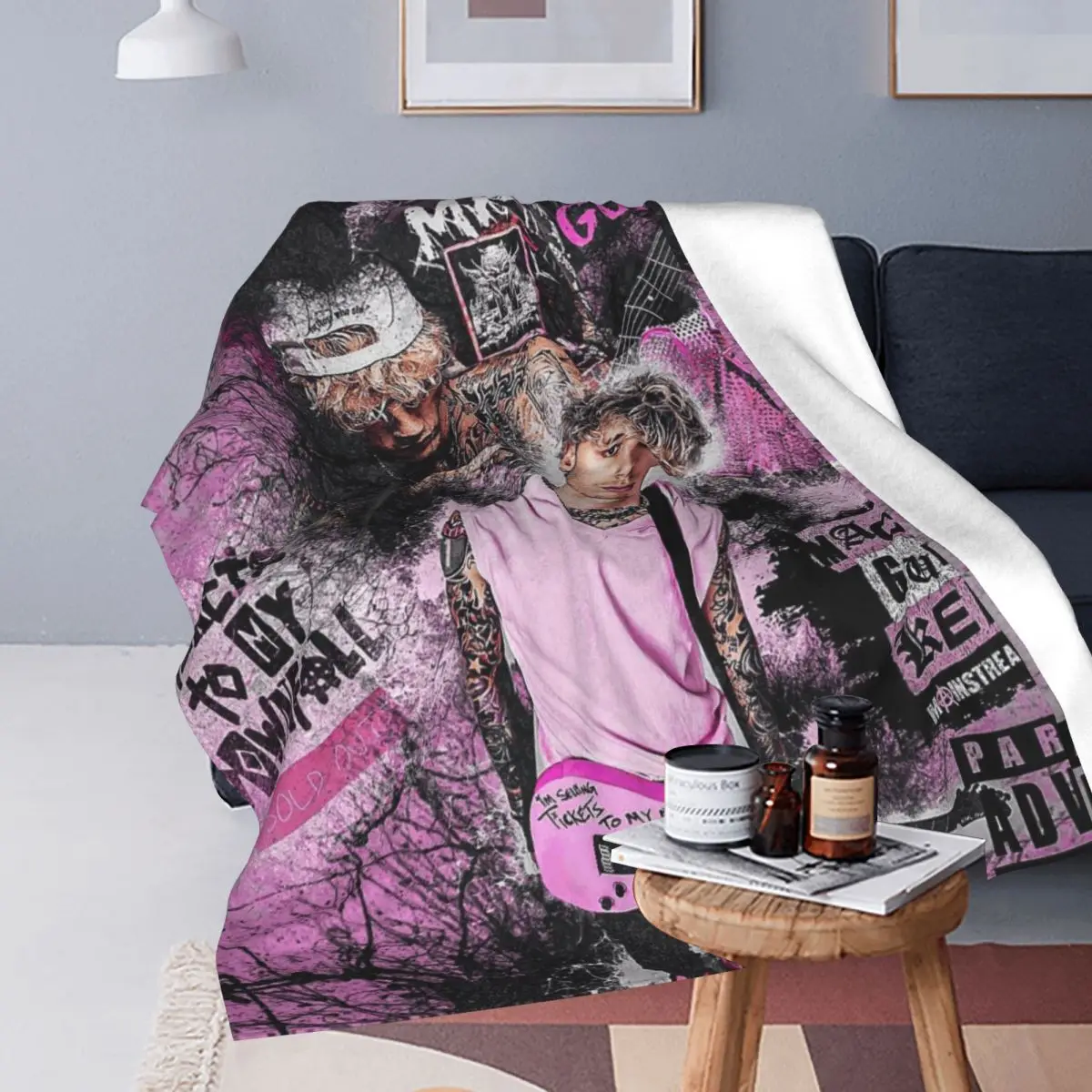 Rapper MGK M-Machine Gun K-Kelly Blankets Soft Warm Flannel Throw Blanket Bedspread for Bed Travel Home Sofa