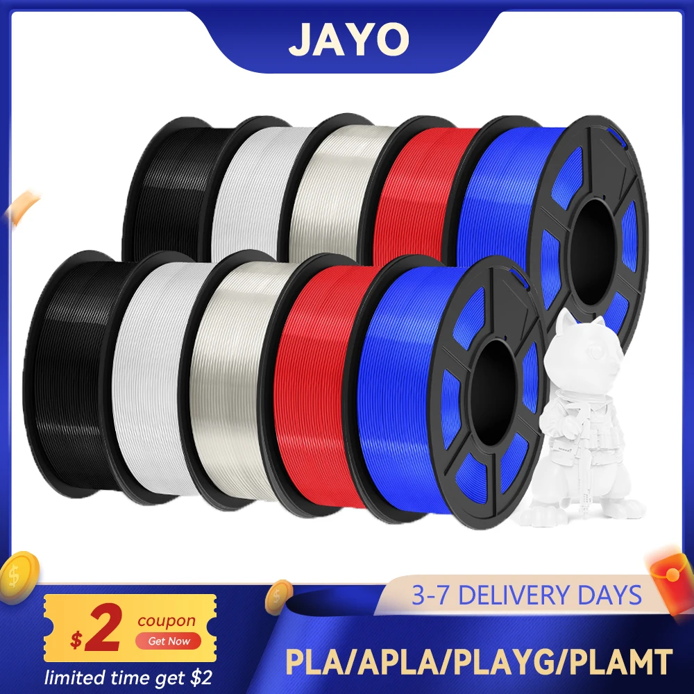 JAYO 10 Rolls PLA/PLA Matte/PLA Meta/AntiString PLA /High Speed PLA Printer Filament 1.75mm 3D Printing Material for 3D Printer