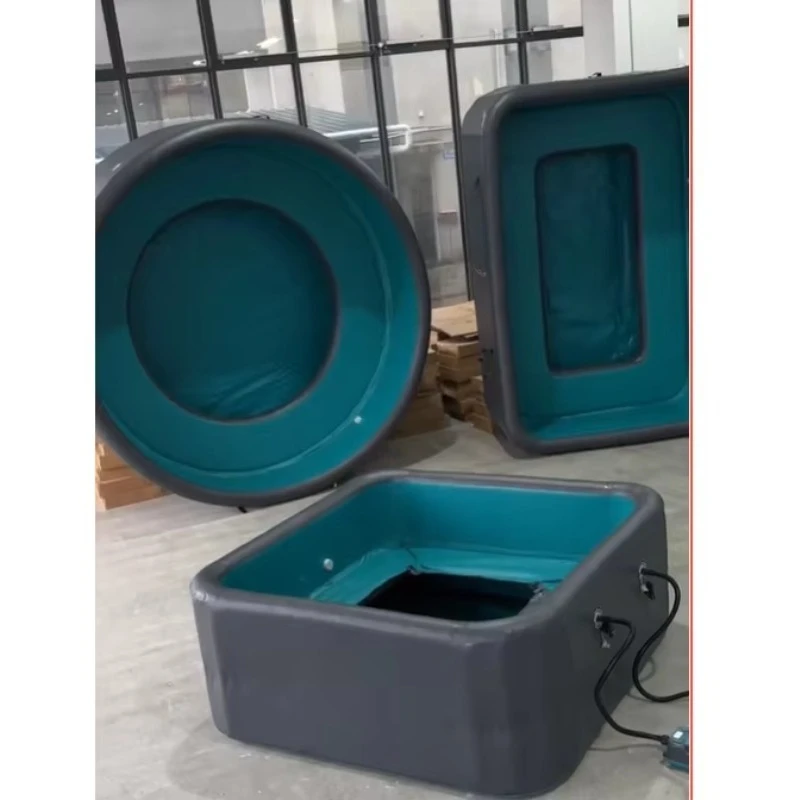 The inflatable hot tub, measuring 2m x 2m x 0.8m, is spacious enough to accommodate 4-6 people