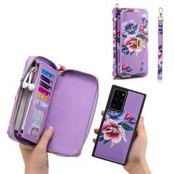 Luxury Colorful Detachable Leather Case for Galaxy Note 20/Note 20 Ultra Girl Fancy Crossbody Shoulder Wallet All in One Case