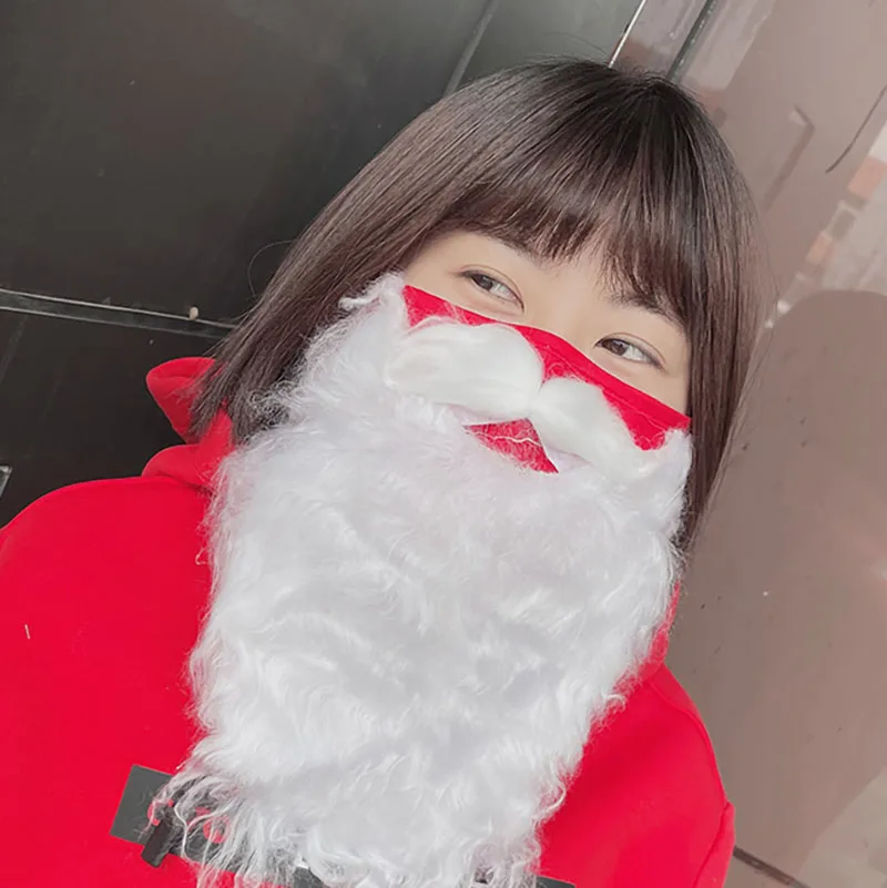 Santa Claus beard mask cloth mask PM2.5 filter cross border European and American winter warm cotton mask pure cotton