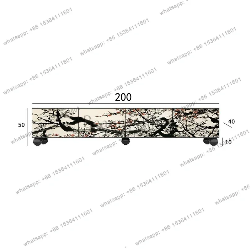 solid wood TV cabinet, living room and household installation-free storage locker integrated floor decorative cabinet