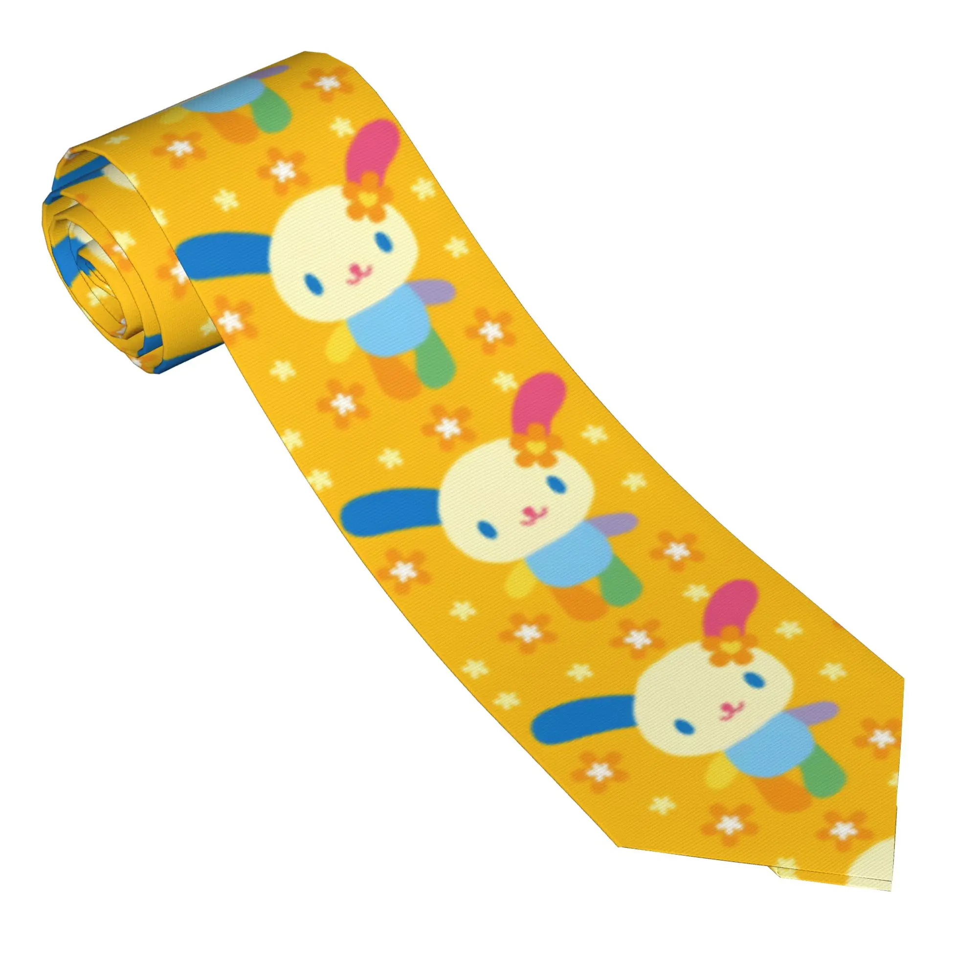 Usahanas Rainbow Rabbit Neckties Unisex Polyester 8 cm Slim  Classic Neck Ties  for Men Daily Wear Gravatas Wedding Party