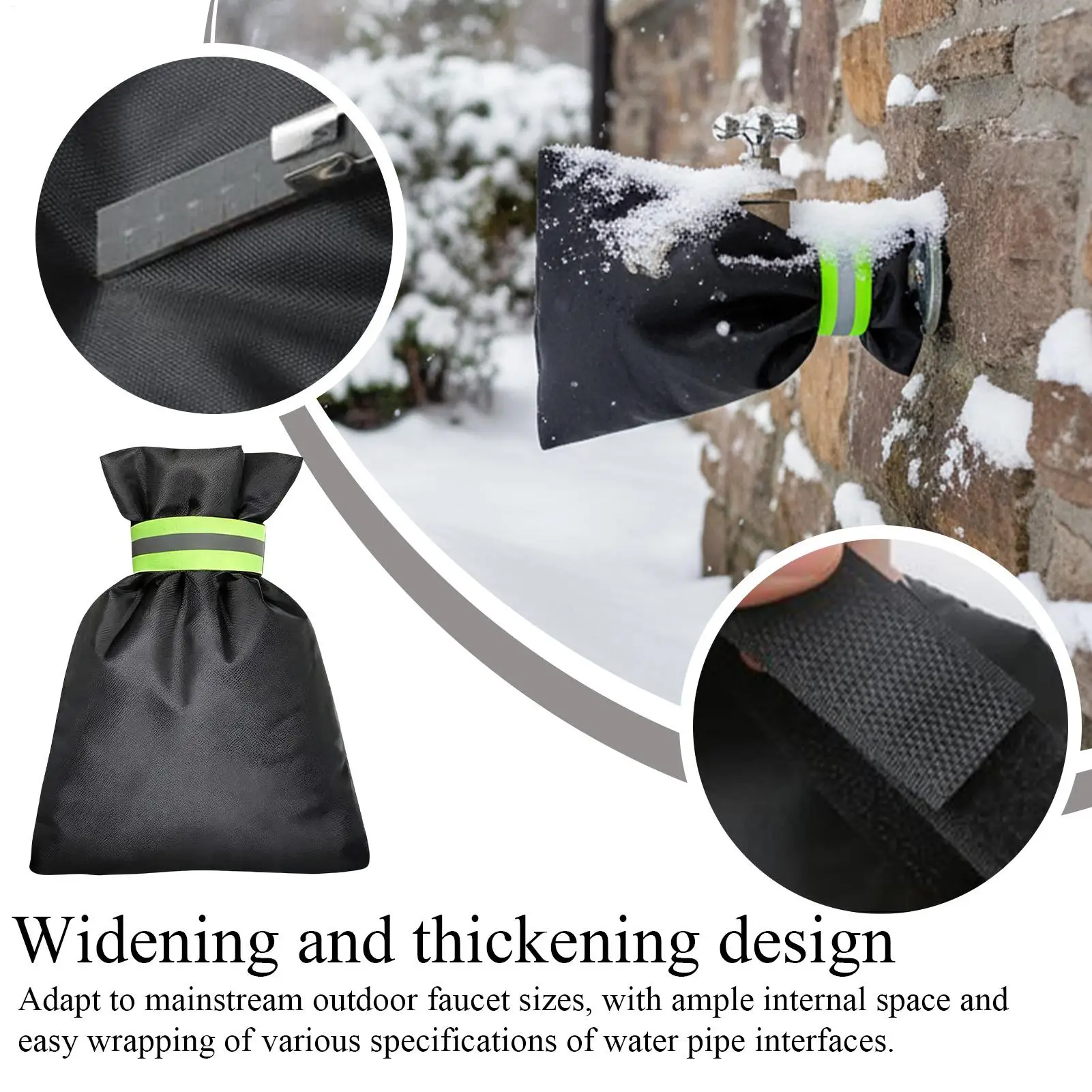 Spigot Cover 2 Piece Pipe Insulation With Reflective Strip Spigot Covers Winter Insulated For Patio Lawn Garden Christmas Home